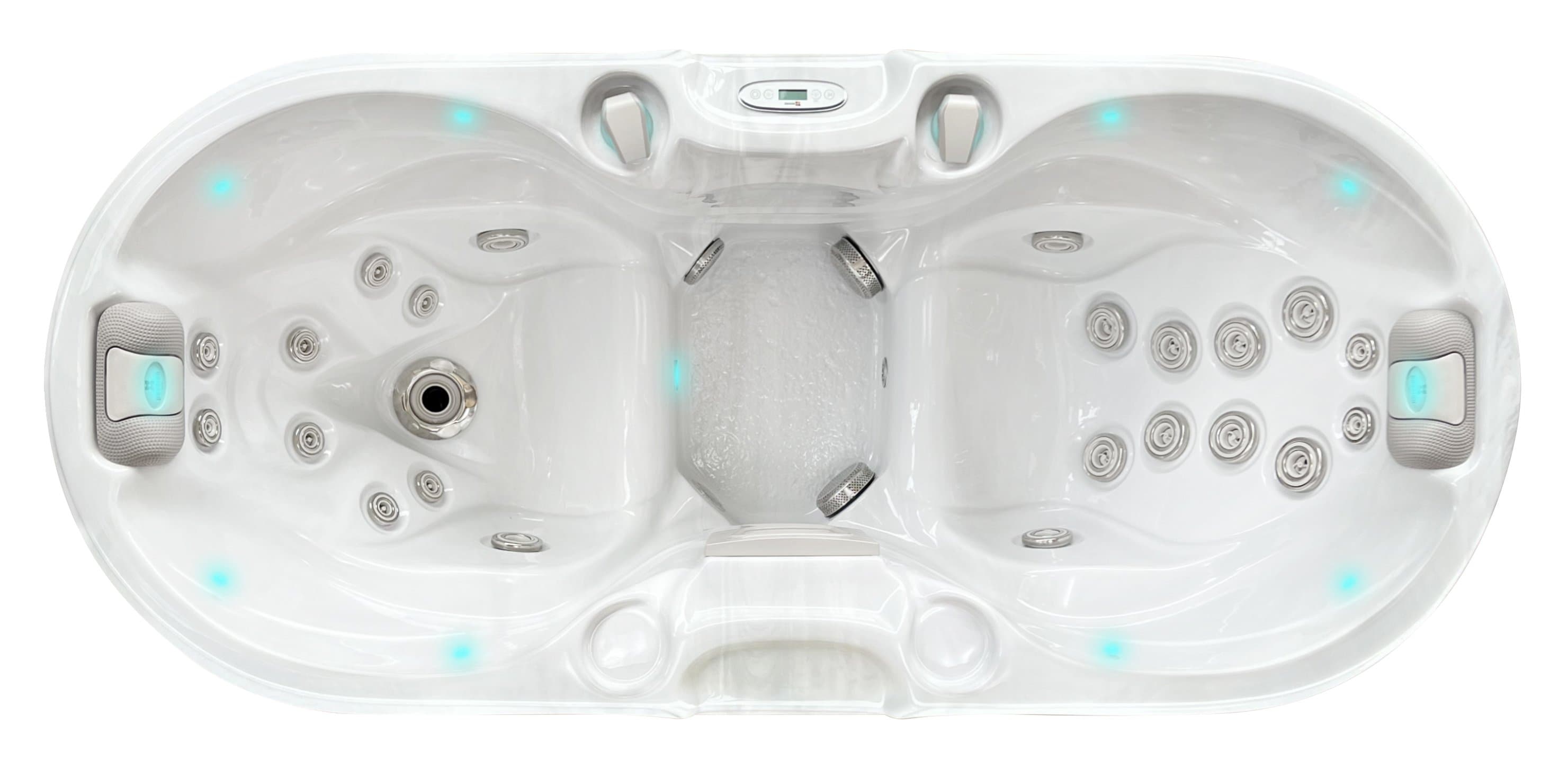 Bliss spa, top view, Sterling White / Grey-Oak colorway