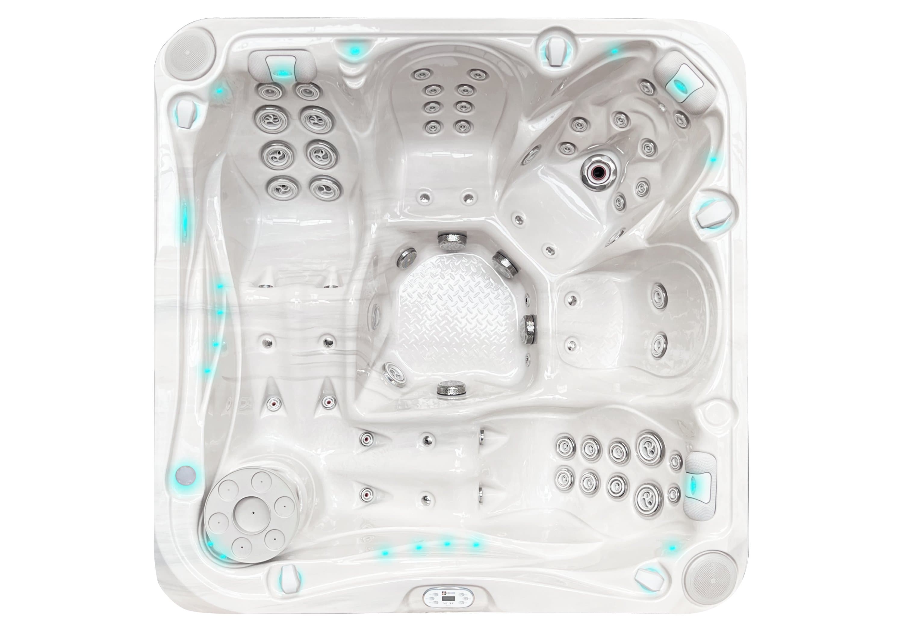 Delight spa, top view, Sterling White / Grey-Oak colorway