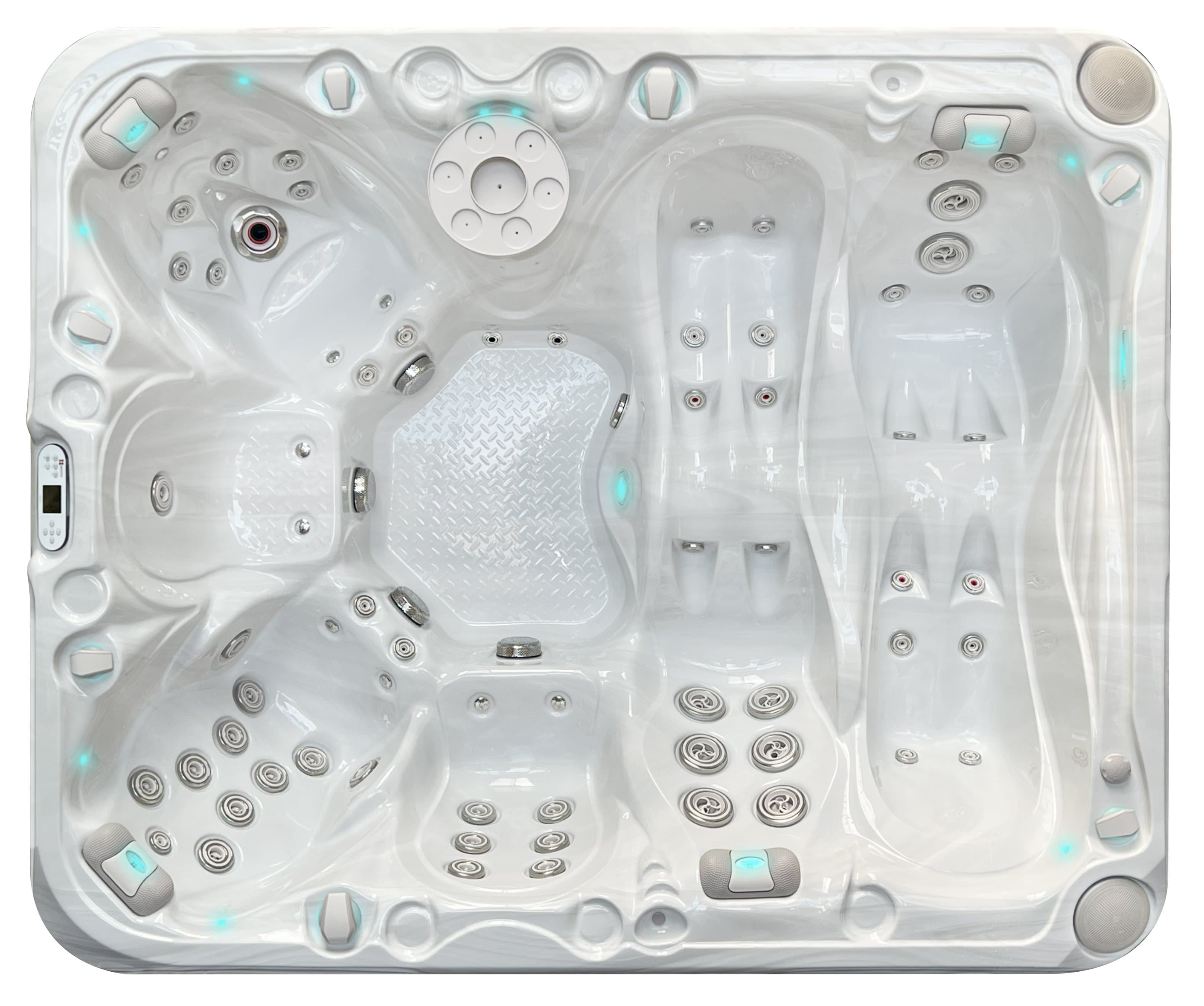 Desire spa, top view, Sterling White / Grey-Oak colorway