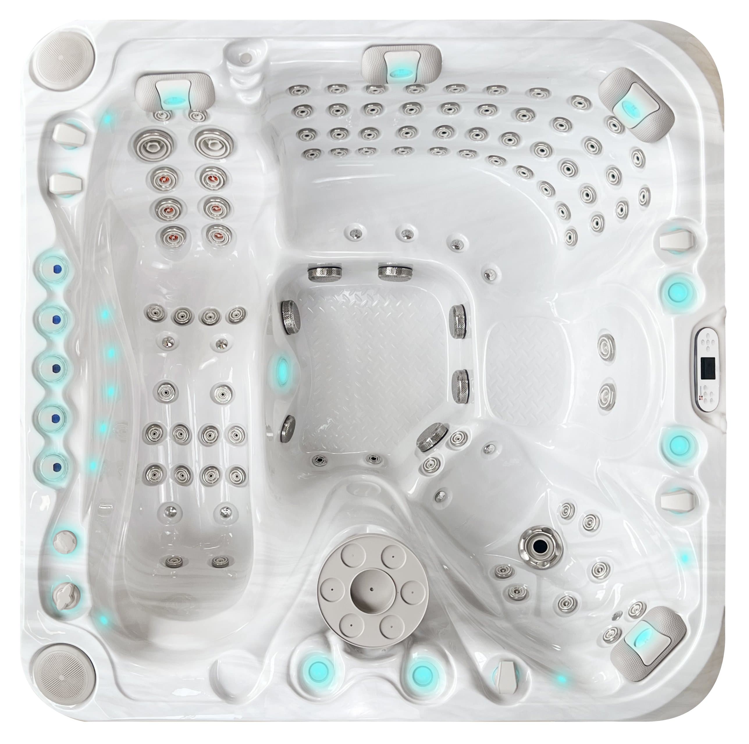 Felicity spa, top view, Sterling White / Grey-Oak colorway