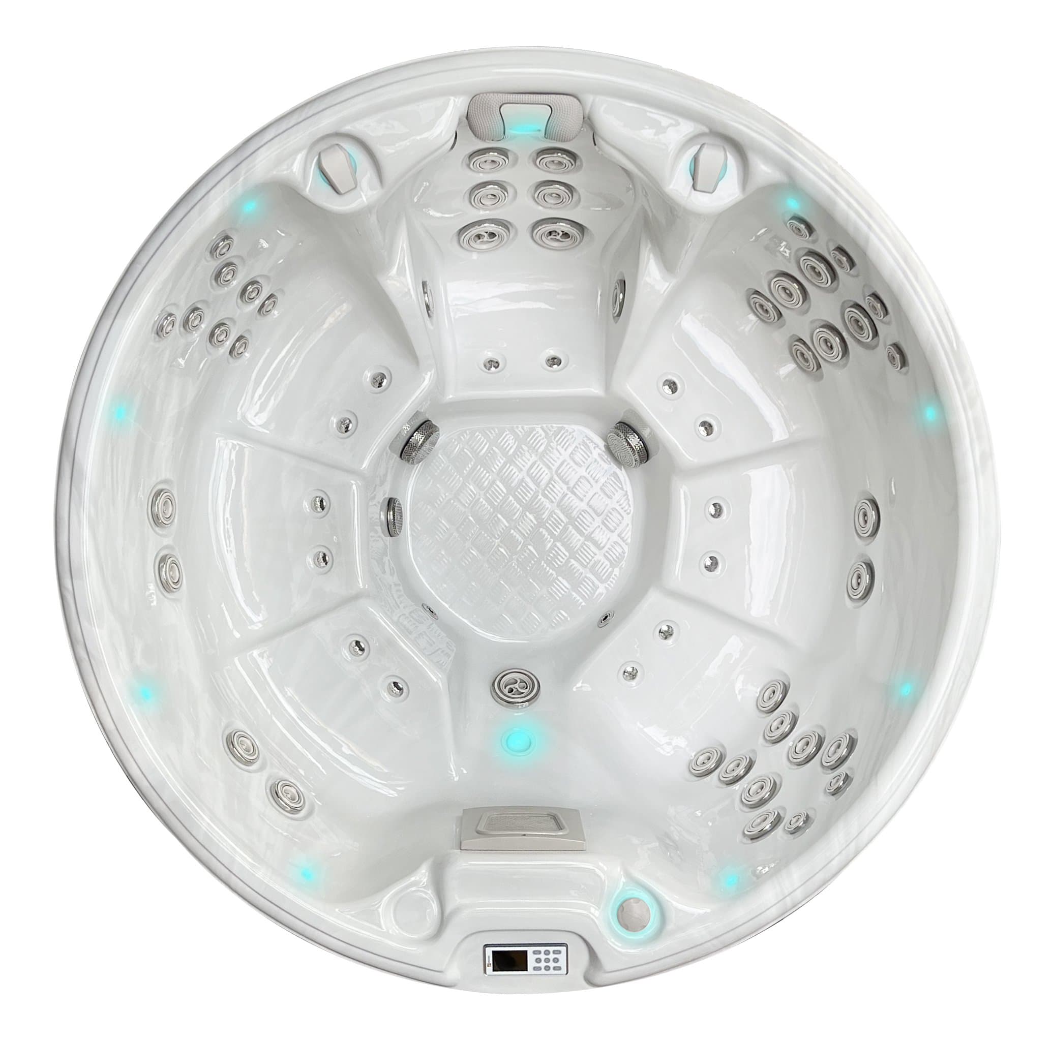 Recharge spa, top view, Sterling White / Grey-Oak colorway
