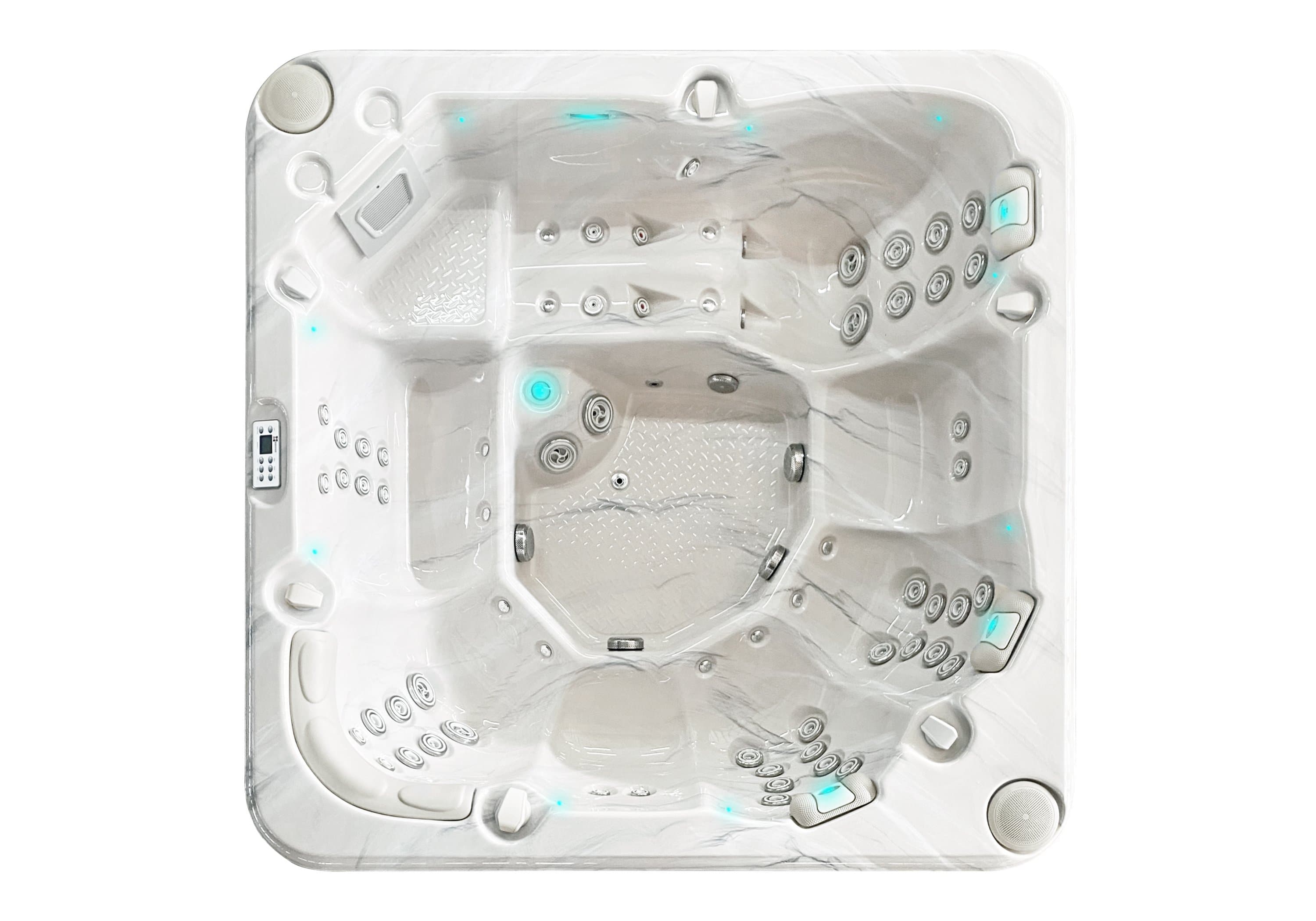 Reflect spa, top view, Sterling White / Grey-Oak colorway
