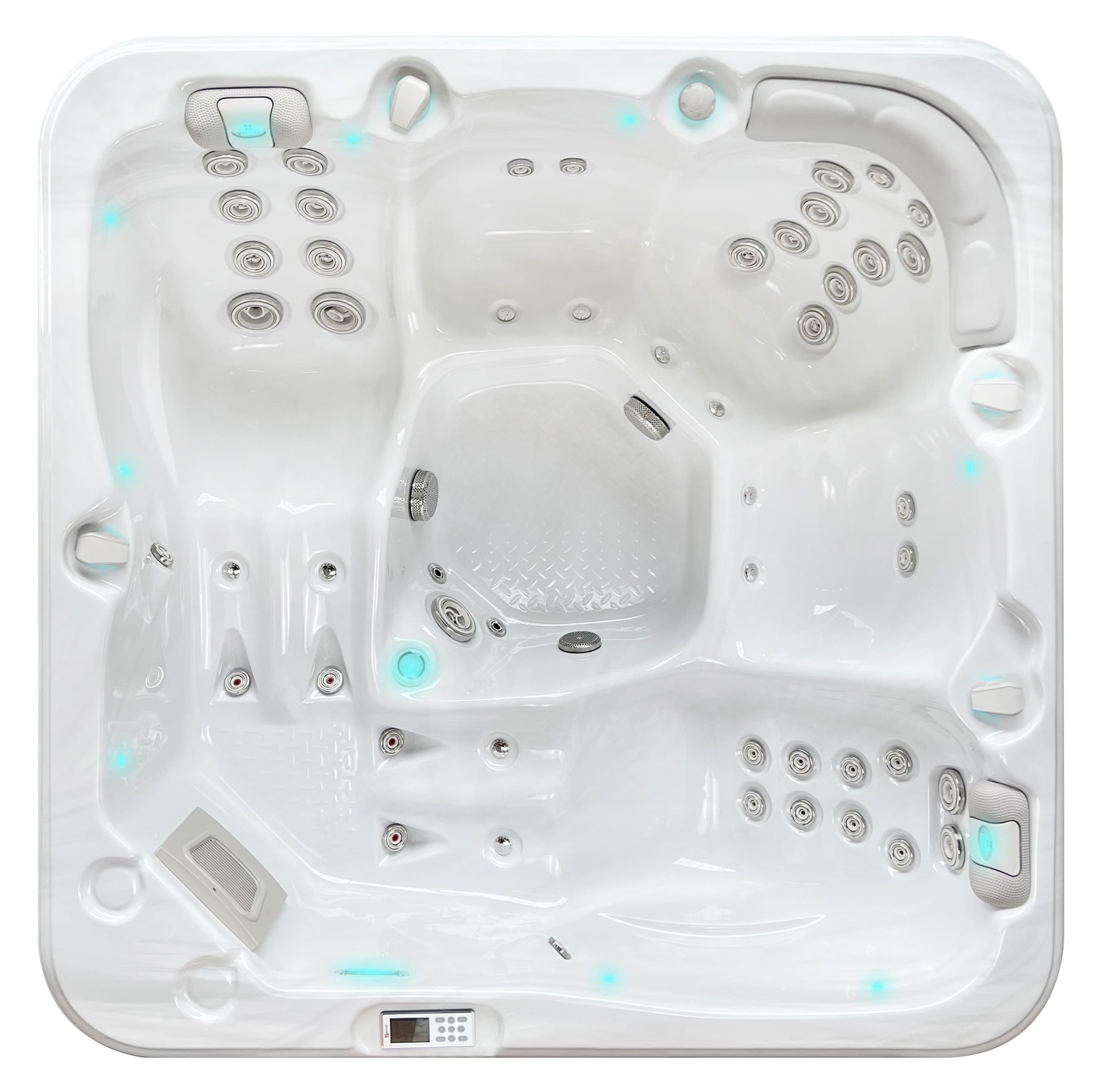 Relax spa, top view, Sterling White / Grey-Oak colorway
