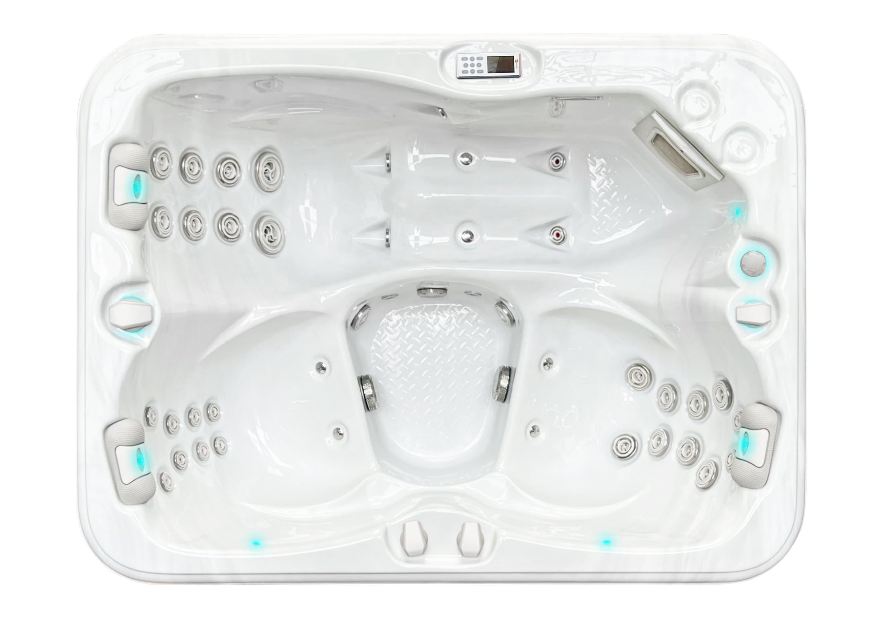 Renew spa, top view, Sterling White / Grey-Oak colorway
