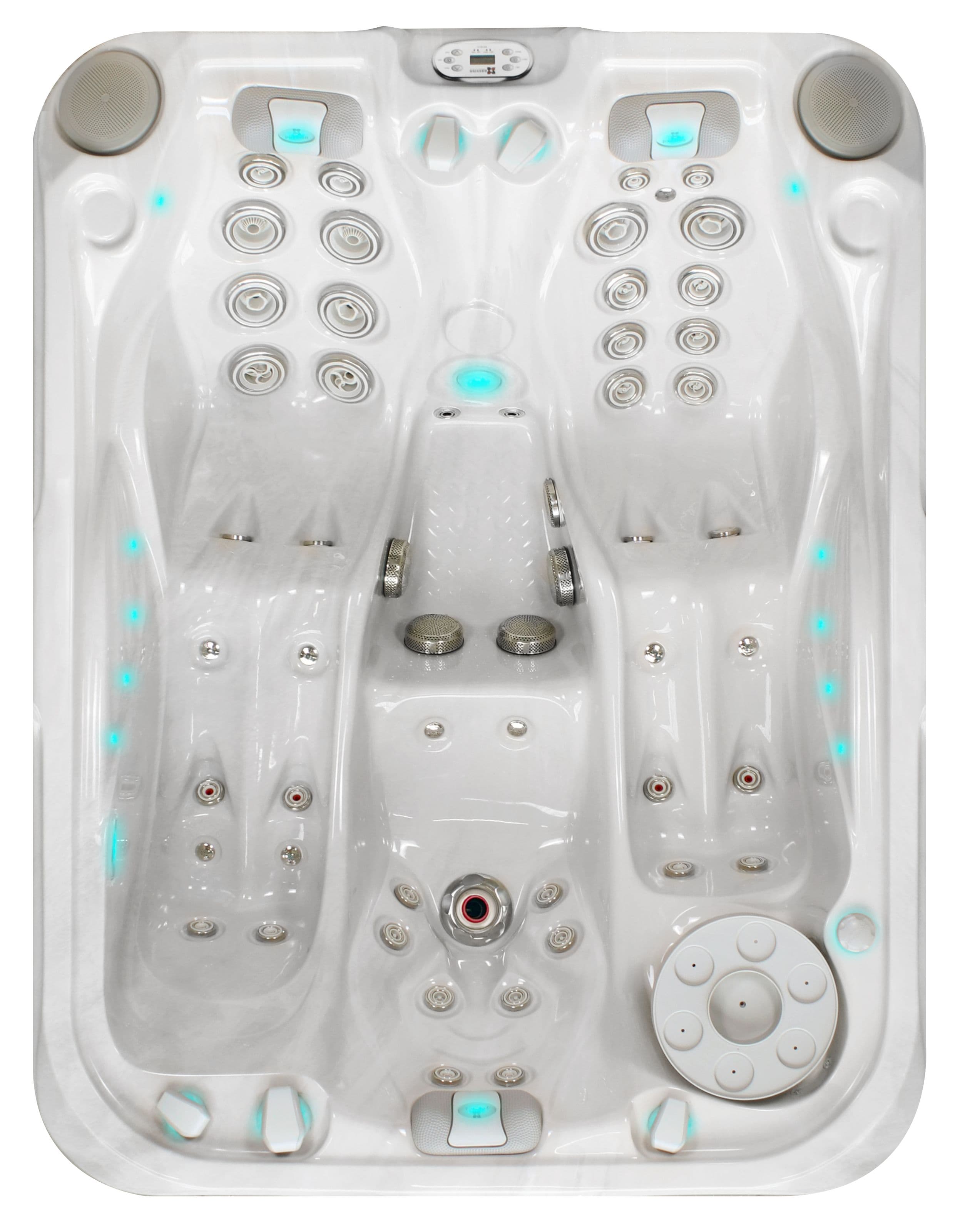 Soulmate spa, top view, Sterling White / Grey-Oak colorway